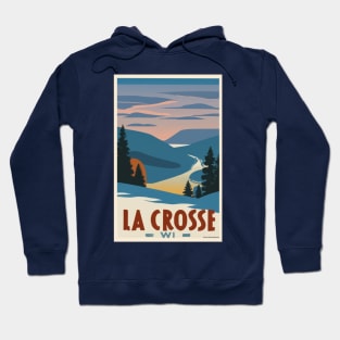 Wisconsin Vintage 1940’s Style Travel Poster-Winter Hoodie